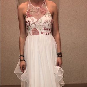 White / Floral prom dress